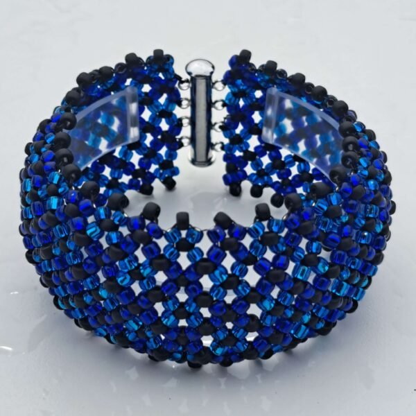 Midnight netted cuff bracelet