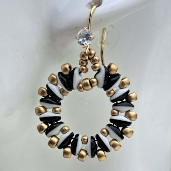 Monochrome & gold circle earrings